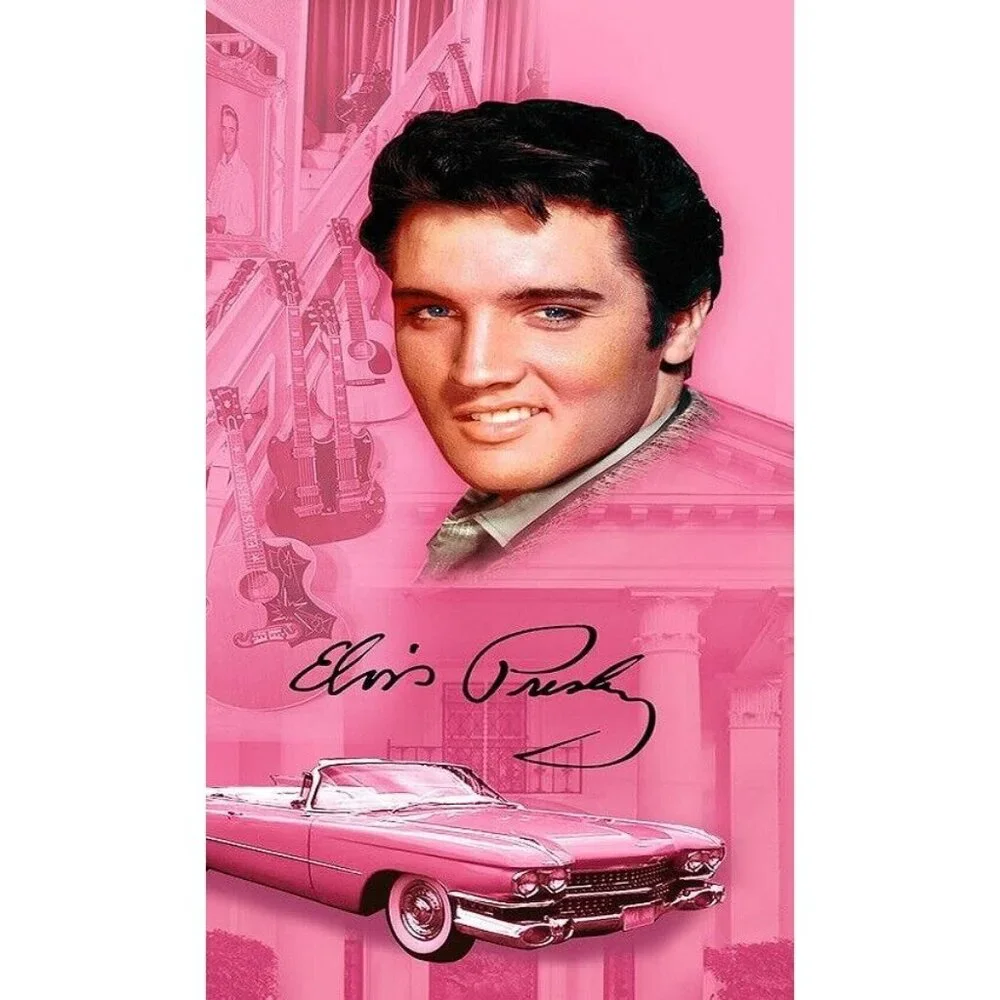 New Pink Cadillac Fleetwood Elvis Presley Beach Bath Pool Towel 27x60 Gift Caddy